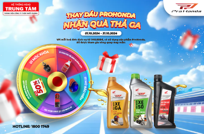 Chương trình khuyến mãi “Thay Dầu Pro Honda – Nhận Quà Thả Ga”